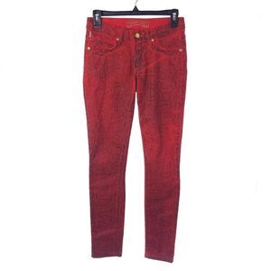 Robin's Jeans Jane Red Snake Print Womens Size 26